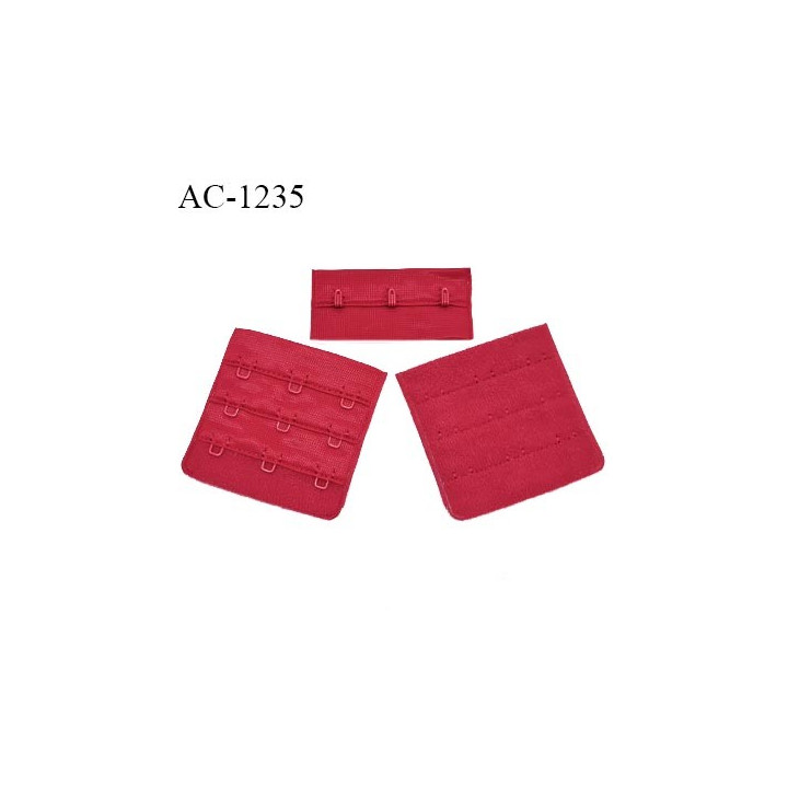 Agrafe 57 mm attache SG haut de gamme couleur rouge fusion 3 rangées 3 crochets fabriqué en France prix à l'unité