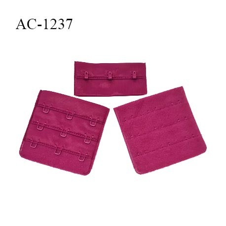 Agrafe 57 mm attache SG haut de gamme couleur magenta 3 rangées 3 crochets largeur 57 mm fabriqué en France prix à l'unité