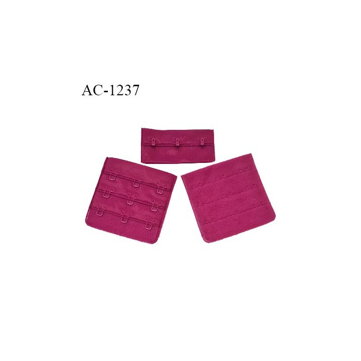 Agrafe 57 mm attache SG haut de gamme couleur magenta 3 rangées 3 crochets largeur 57 mm fabriqué en France prix à l'unité