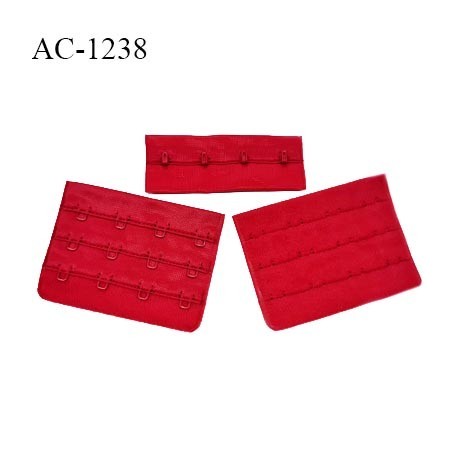 Agrafe 76 mm attache SG haut de gamme couleur rouge tentation 3 rangées 4 crochets largeur 76 mm hauteur 57 mm prix à l'unité