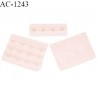 Agrafe 76 mm attache SG haut de gamme couleur rose amour 3 rangées 4 crochets largeur 76 mm hauteur 57 mm prix à l'unité