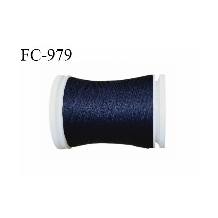 Bobine 500 m fil mousse polyamide n° 120 couleur bleu marine longueur de 500 mètres bobiné en France