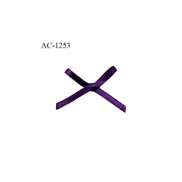 Noeud lingerie satin haut de gamme couleur violet orchidée largeur 35 mm hauteur 20 mm prix à l'unité
