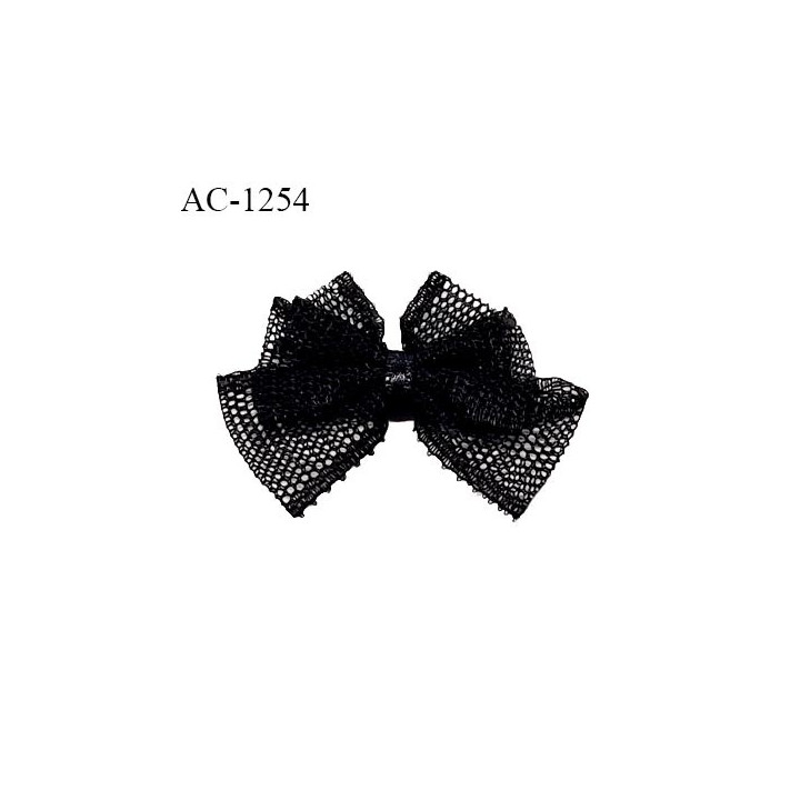 Noeud lingerie mousseline couleur noir largeur 35 mm hauteur 25 mm prix à l'unité