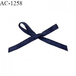 Noeud lingerie satin haut de gamme couleur bleu denim haut de gamme largeur 35 mm hauteur 20 mm prix à l'unité