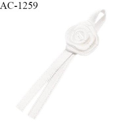 Noeud lingerie 55 mm haut de gamme rose en satin couleur blanc longueur 55 mm largeur 16 mm prix à l'unité