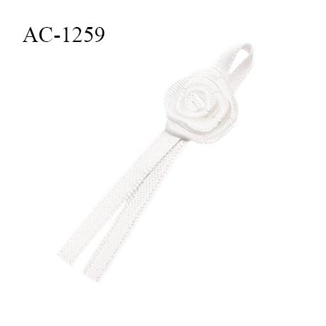 Noeud lingerie 55 mm haut de gamme rose en satin couleur blanc longueur 55 mm largeur 16 mm prix à l'unité