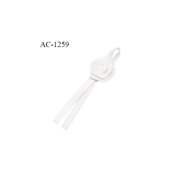 Noeud lingerie 55 mm haut de gamme rose en satin couleur blanc longueur 55 mm largeur 16 mm prix à l'unité