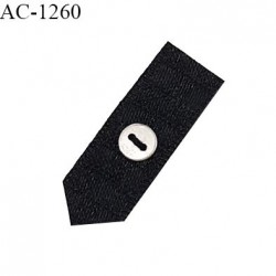 Décor lingerie cravate ruban damier largeur 10 mm hauteur 30 mm couleur noir avec bouton métal prix à l'unité