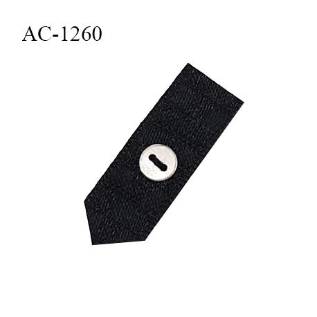 Décor lingerie cravate ruban damier largeur 10 mm hauteur 30 mm couleur noir avec bouton métal prix à l'unité