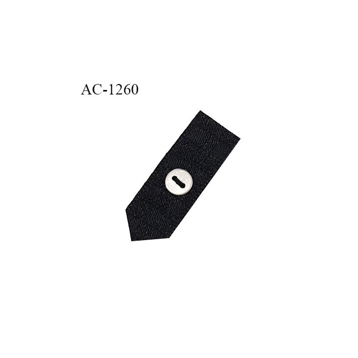 Décor lingerie cravate ruban damier largeur 10 mm hauteur 30 mm couleur noir avec bouton métal prix à l'unité