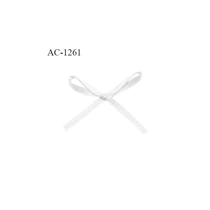 Noeud lingerie satin haut de gamme couleur blanc haut de gamme largeur 35 mm hauteur 20 mm prix à l'unité