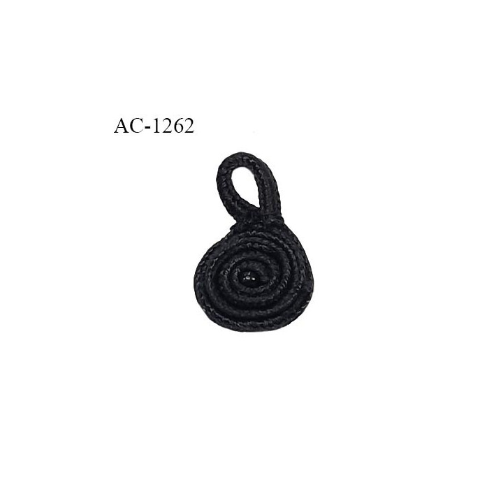 Décor lingerie ornement motif passementerie escargot et boucle couleur noir avec perle au centre diamètre 14 mm prix à la pièce