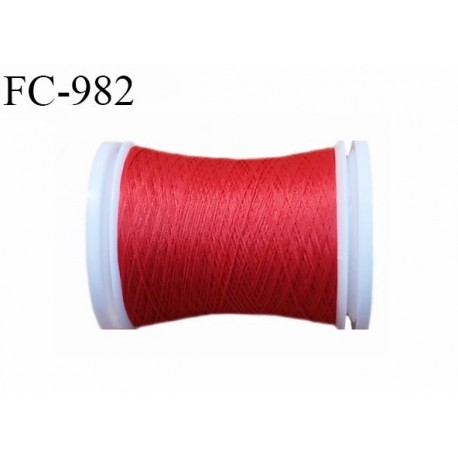 Bobine 500 m fil mousse polyamide n° 120 couleur rouge longueur de 500 mètres bobiné en France