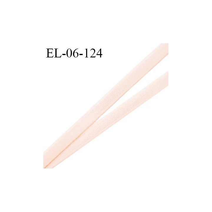 Elastique 6 mm fin spécial lingerie polyamide élasthanne couleur rose pâle grande marque fabriqué en France prix au mètre