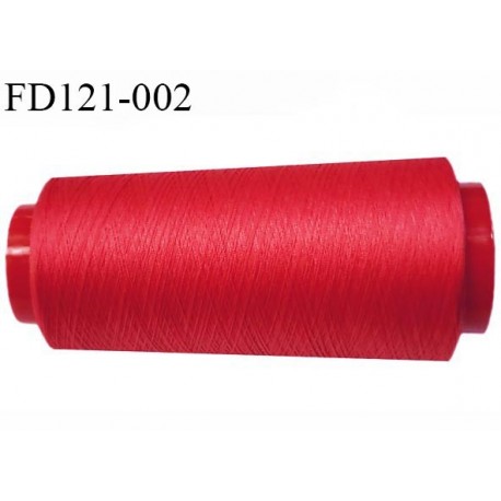 Destockage Cone 5000 m fil  polyester n°120 couleur rouge longueur 5000 mètres  bobiné en France