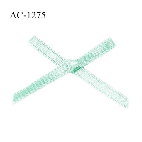 Noeud lingerie satin haut de gamme couleur vert lagon de lune haut de gamme largeur 35 mm hauteur 20 mm prix à l'unité