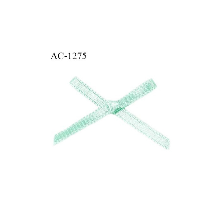 Noeud lingerie satin haut de gamme couleur vert lagon de lune haut de gamme largeur 35 mm hauteur 20 mm prix à l'unité