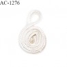 Décor lingerie ornement motif passementerie escargot et boucle couleur blanc avec perle au centre diamètre 14 mm prix à la pièce