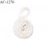 Décor lingerie ornement motif passementerie escargot et boucle couleur blanc avec perle au centre diamètre 14 mm prix à la pièce