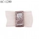 Noeud lingerie 20 mm haut de gamme en mousseline mate couleur quartz et centre satin couleur fumé prix à l'unité