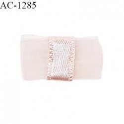 Noeud lingerie 20 mm haut de gamme en mousseline mate et centre satin couleur rose candy prix à l'unité