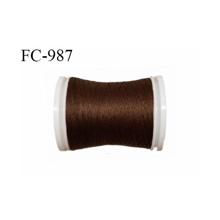 Bobine 500 m fil mousse polyester n° 110 couleur café longueur 500 mètres  bobiné en France