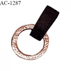 Boucle satin haut de gamme couleur noir sur anneau en métal doré prix à l'unité