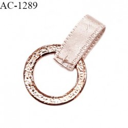 Boucle satin haut de gamme couleur quartz sur anneau en métal doré prix à l'unité