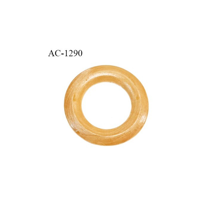 Anneau en bois vernis couleur bois clair diamètre extérieur 58 mm diamètre intérieur 33 mm épaisseur 7 mm prix à la pièce