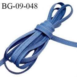 Passepoil 9 mm coton couleur bleu largeur 09 mm avec cordon intérieur 2 mm prix au mètre