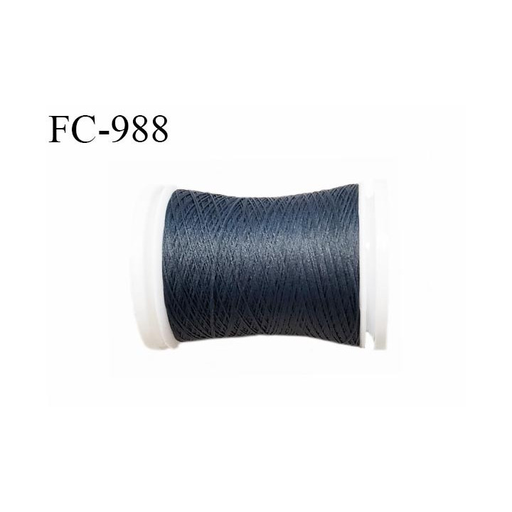 Bobine 500 m fil mousse polyester n° 110 couleur gris anthracite longueur 500 mètres  bobiné en France