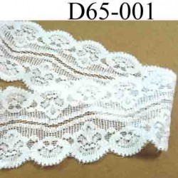 dentelle blanche largeur 65 mm lycra élastique couleur blanc lumineux