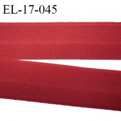 Elastique lingerie 16 mm pré plié haut de gamme couleur rouge bordeaux clair mat largeur 16 mm prix au mètre