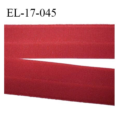 Elastique lingerie 16 mm pré plié haut de gamme couleur rouge bordeaux clair brillant largeur 16 mm prix au mètre