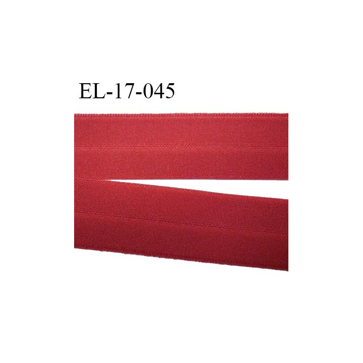 Elastique lingerie 16 mm pré plié haut de gamme couleur rouge bordeaux clair brillant largeur 16 mm prix au mètre