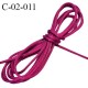 Cordon 2 mm queue de rat satin brillant couleur magenta diamètre 2 mm prix au mètre