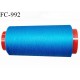 Cone 1000 m fil mousse polyamide n° 120 couleur bleu tirant sur le turquoise longueur de 1000 mètres bobiné en France