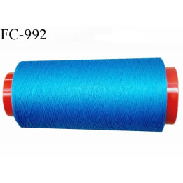 Cone 1000 m fil mousse polyamide n° 120 couleur bleu tirant sur le turquoise longueur de 1000 mètres bobiné en France