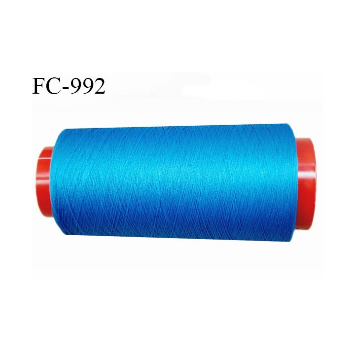 Cone 1000 m fil mousse polyamide n° 120 couleur bleu tirant sur le turquoise longueur de 1000 mètres bobiné en France