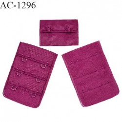 Agrafe 38 mm attache SG haut de gamme couleur magenta 3 rangées 2 crochets largeur 38 mm fabriqué en France prix à l'unité