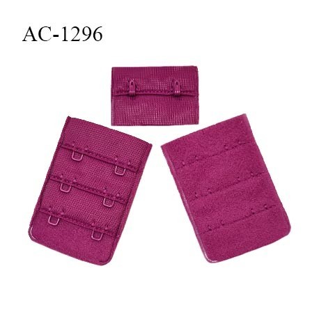 Agrafe 38 mm attache SG haut de gamme couleur magenta 3 rangées 2 crochets largeur 38 mm fabriqué en France prix à l'unité