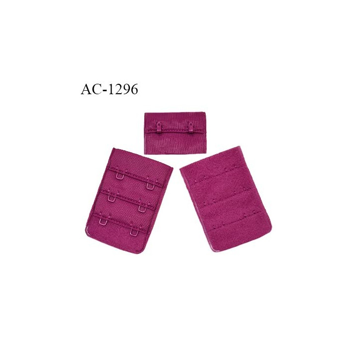 Agrafe 38 mm attache SG haut de gamme couleur magenta 3 rangées 2 crochets largeur 38 mm fabriqué en France prix à l'unité