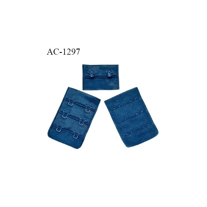 Agrafe 38 mm attache SG haut de gamme couleur bleu pétrole ou irisé 3 rangées 2 crochets fabriqué en France prix à l'unité