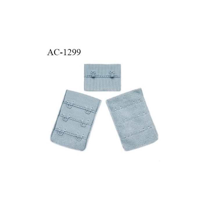 Agrafe 38 mm attache SG haut de gamme couleur bleu glacier 3 rangées 2 crochets largeur 38 mm fabriqué en France prix à l'unité