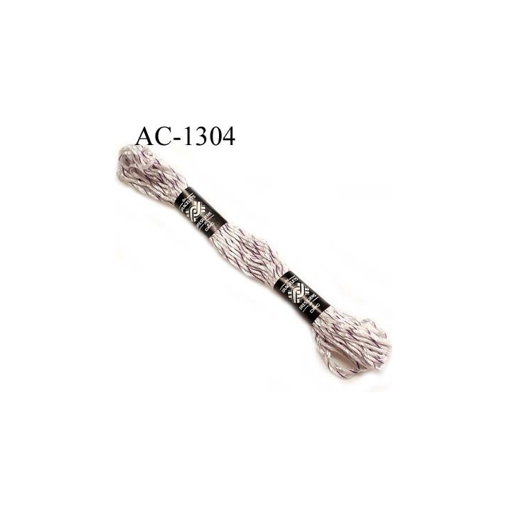 Echevette DMC les bracelets brésiliens couleur blanc avec un brin de fil violet
