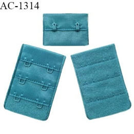 Agrafe 38 mm attache SG haut de gamme couleur bleu vert jade 3 rangées 2 crochets fabriqué en France prix à l'unité