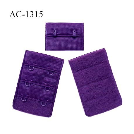 Agrafe 38 mm attache SG haut de gamme couleur violet orchidée 3 rangées 2 crochets fabriqué en France prix à l'unité