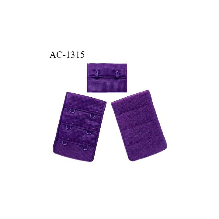 Agrafe 38 mm attache SG haut de gamme couleur violet orchidée 3 rangées 2 crochets fabriqué en France prix à l'unité