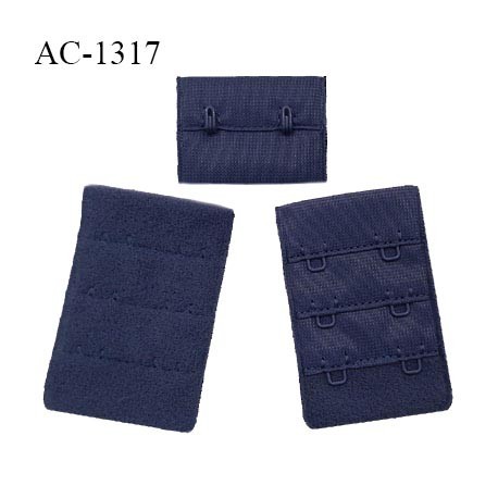 Agrafe 38 mm attache SG haut de gamme couleur bleu denim 3 rangées 2 crochets fabriqué en France prix à l'unité